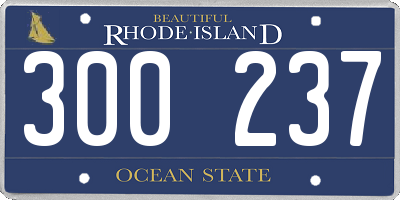 RI license plate 300237