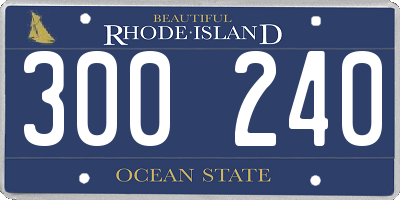 RI license plate 300240