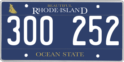 RI license plate 300252