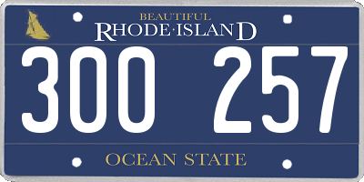 RI license plate 300257