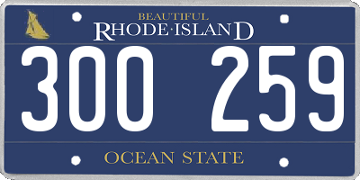 RI license plate 300259