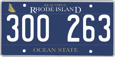 RI license plate 300263
