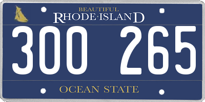 RI license plate 300265