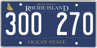 RI license plate 300270