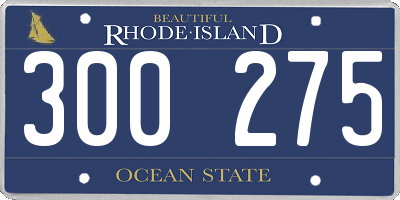 RI license plate 300275