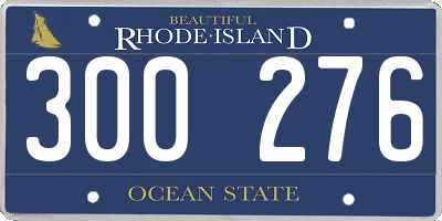 RI license plate 300276