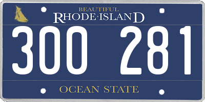 RI license plate 300281