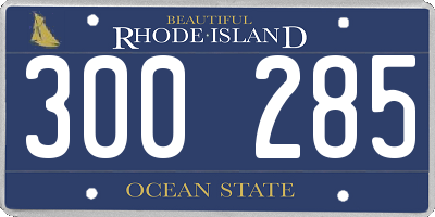 RI license plate 300285