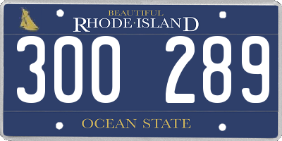 RI license plate 300289