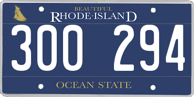 RI license plate 300294