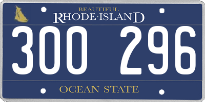 RI license plate 300296
