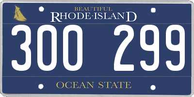 RI license plate 300299