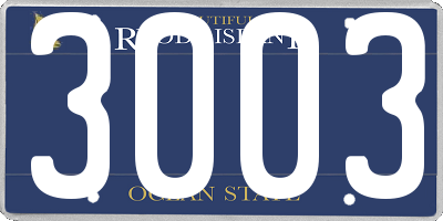 RI license plate 3003