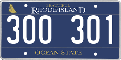RI license plate 300301
