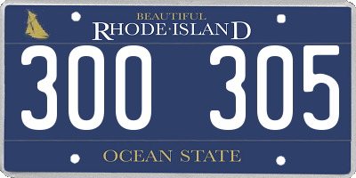 RI license plate 300305
