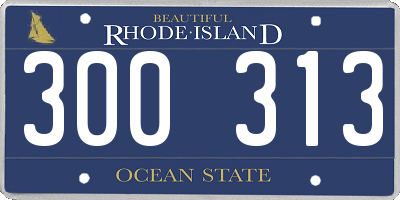 RI license plate 300313