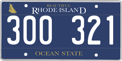 RI license plate 300321