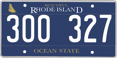 RI license plate 300327