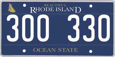 RI license plate 300330