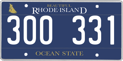 RI license plate 300331