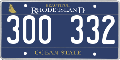 RI license plate 300332