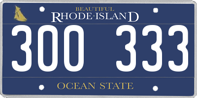 RI license plate 300333