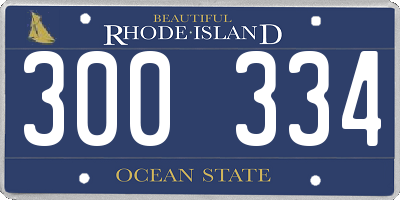 RI license plate 300334