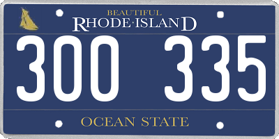RI license plate 300335