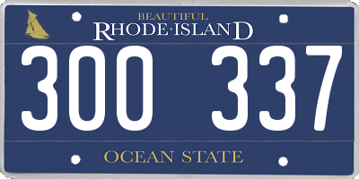 RI license plate 300337