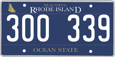 RI license plate 300339