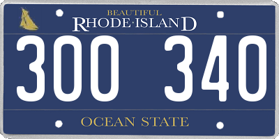 RI license plate 300340