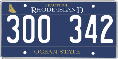 RI license plate 300342