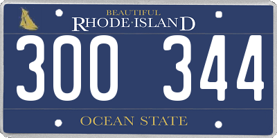 RI license plate 300344