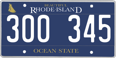 RI license plate 300345