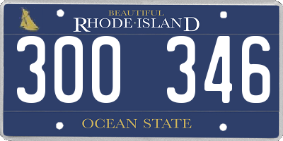 RI license plate 300346