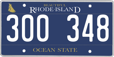 RI license plate 300348