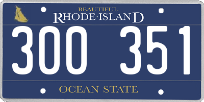 RI license plate 300351