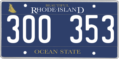 RI license plate 300353