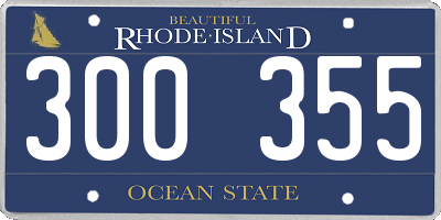 RI license plate 300355