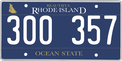 RI license plate 300357