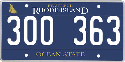 RI license plate 300363