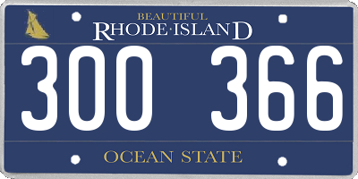 RI license plate 300366