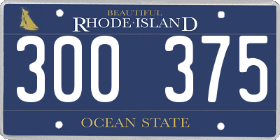 RI license plate 300375