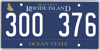 RI license plate 300376