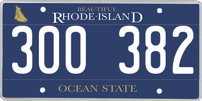 RI license plate 300382