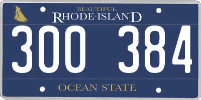 RI license plate 300384