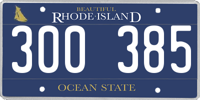 RI license plate 300385