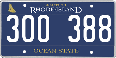 RI license plate 300388