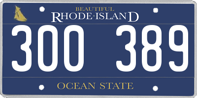 RI license plate 300389