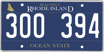 RI license plate 300394